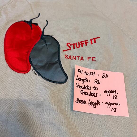 Vintage 90s Funny Sweatshirt Crewneck Santa Fe Hot Peppers Fuego Baseball Size L - Picture 4 of 7